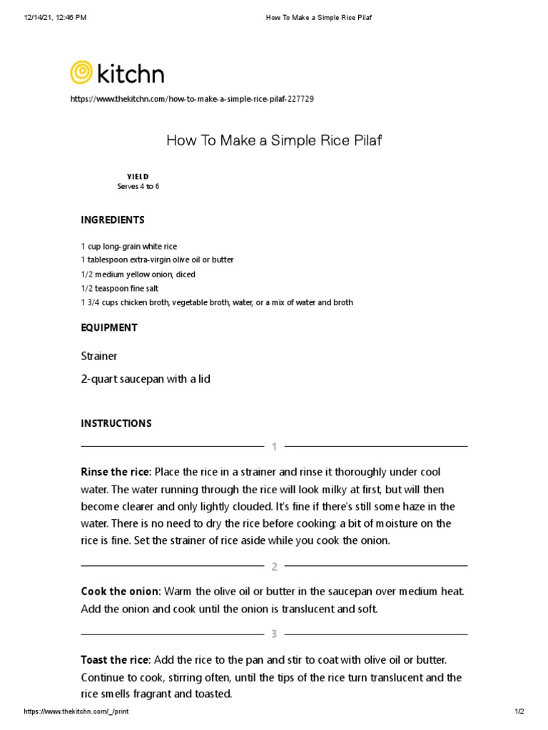 Simple Rice Pilaf PDF