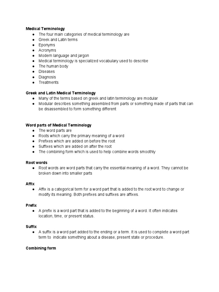 Medical Terminology (Edgenuity) PDF Flashcard Jargon