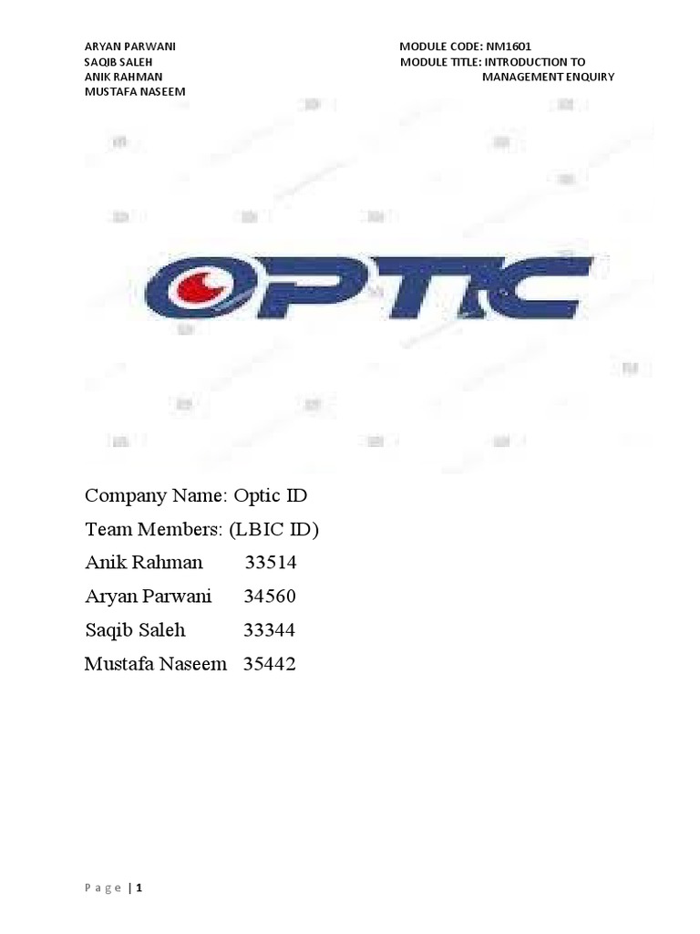 Optic ID: Innovative Eye Scanner Software | PDF | Partnership | Marketing