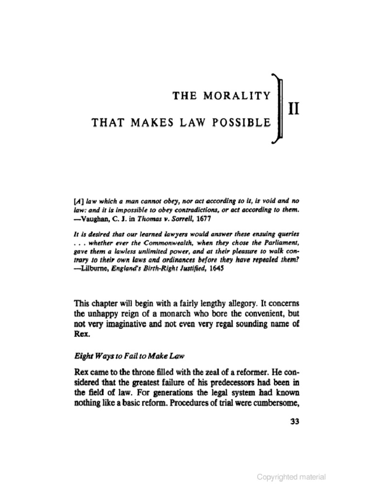 Lon Fuller The Morality Of Law 8 Principles