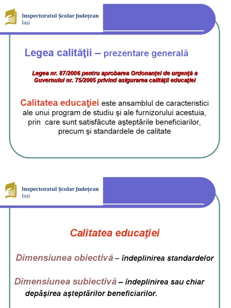 Legea Calitatii | PDF