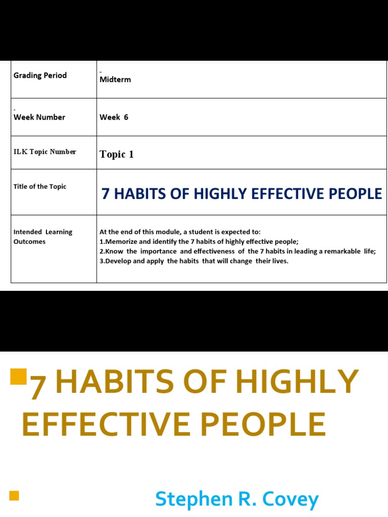 7 Habits of Highly Effective People PDF Social Psychology Psychology