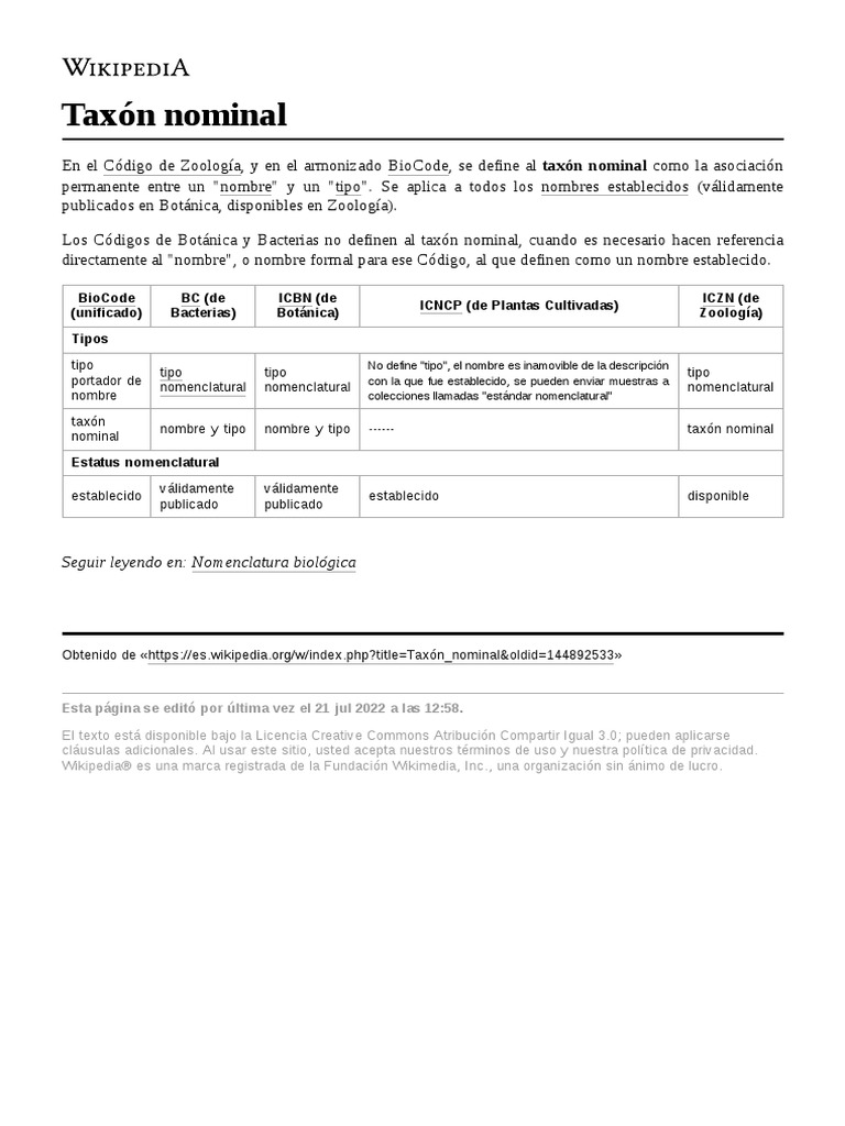 Taxón Nominal PDF