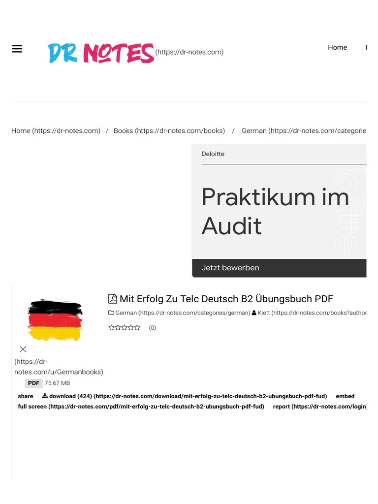 Mit Erfolg Zu Telc Deutsch B2 Übungsbuch PDF DR PDF Medicine Social Programs
