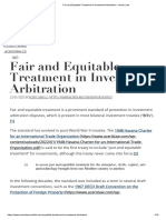 Fair and Equitable Treatment in Investment Arbitration - Aceris Law