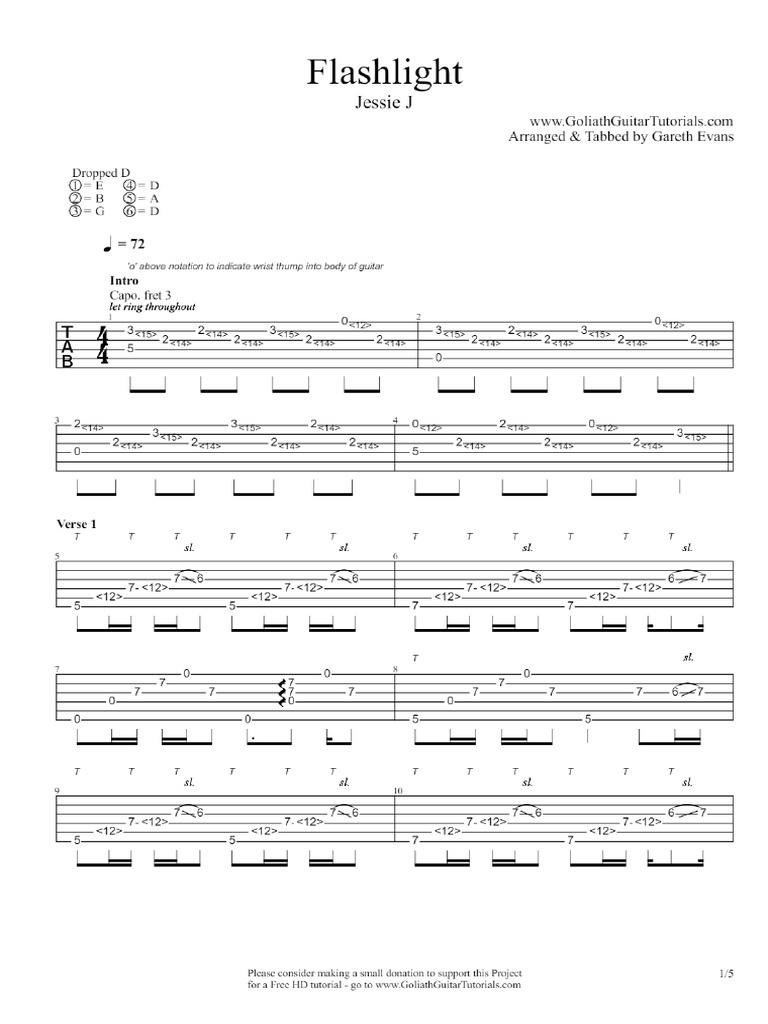 Jessie J Flashlight Fingerstyle Tabs PDF PDF