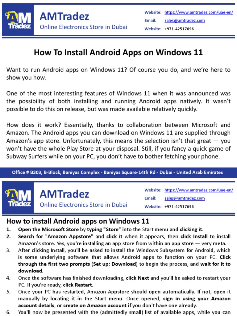 Install Android Apps on Windows 11 | PDF | Mobile App | Microsoft Windows