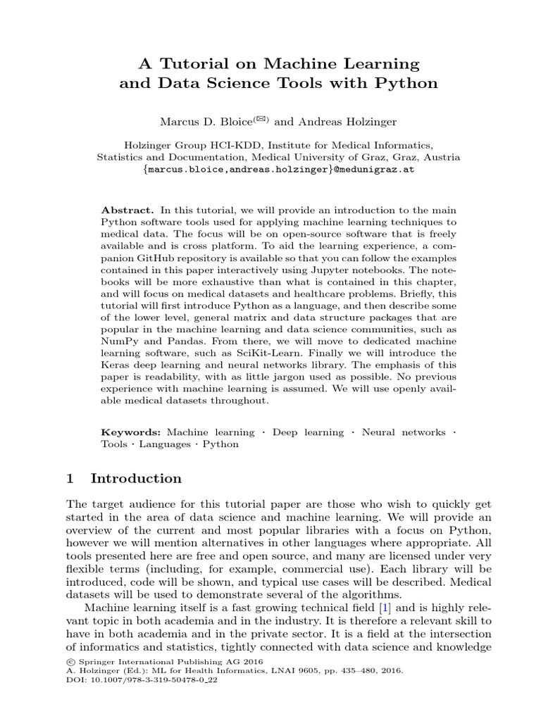 Machine learning python pdf array data structure python