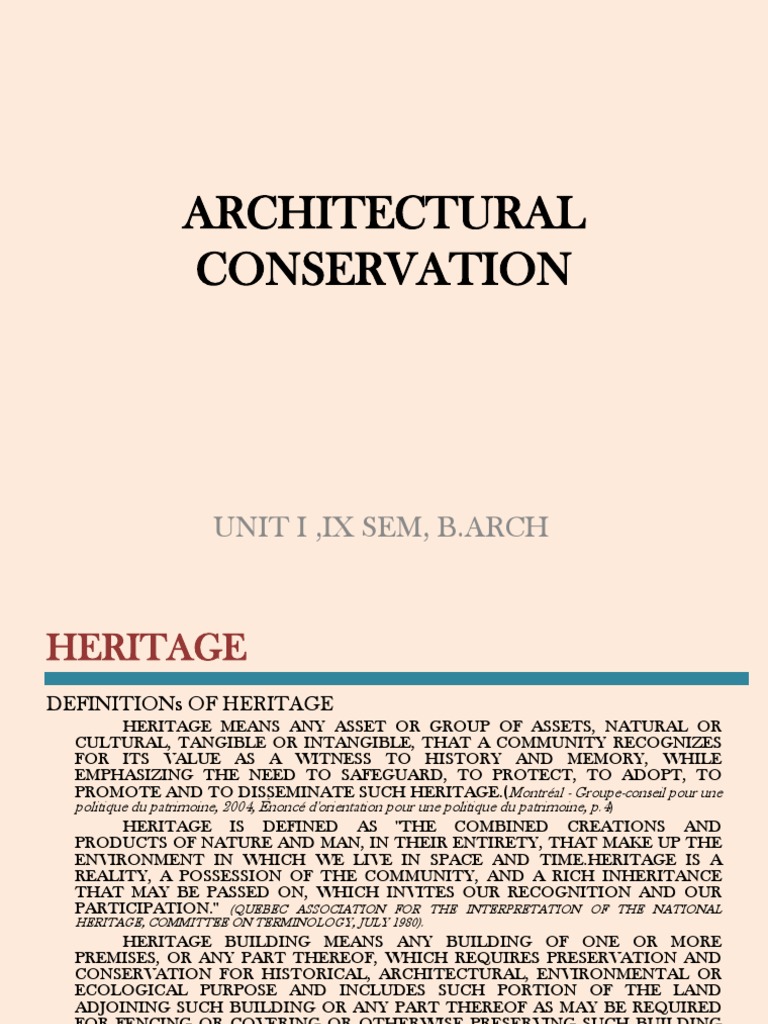 Architectural Conservation PDF Cultural Heritage Museology
