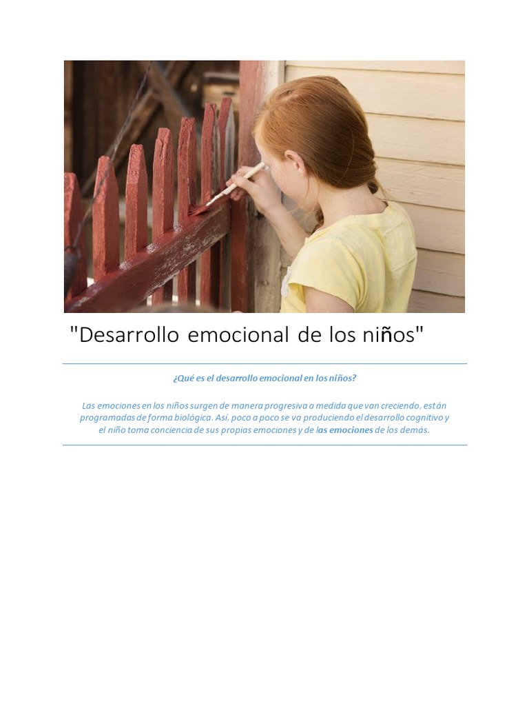 Desarrollo emocional infantil esencial | PDF | Las emociones ...
