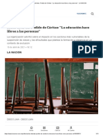 Aulas Abiertas. Pedido de Cáritas - "La Educación Hace Libres A Las Personas" - LA NACION