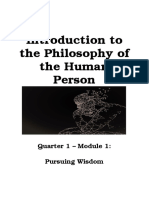 Introduction To The Philosophy of The Human Person: Quarter 1 - Module 1: Pursuing Wisdom