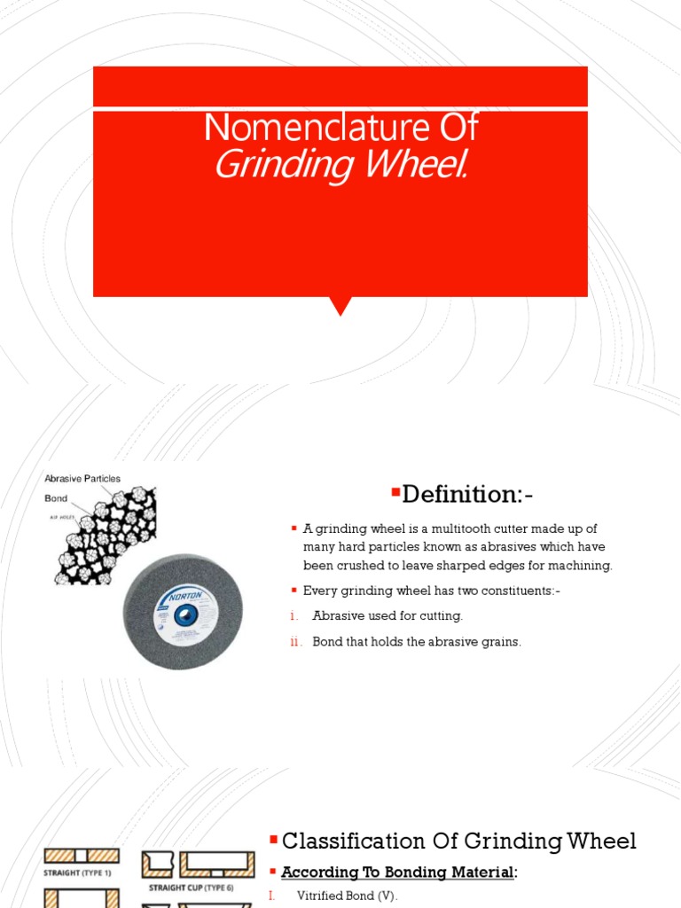 Nomenclature of Grinding Wheel PDF Abrasive Grinding (Abrasive