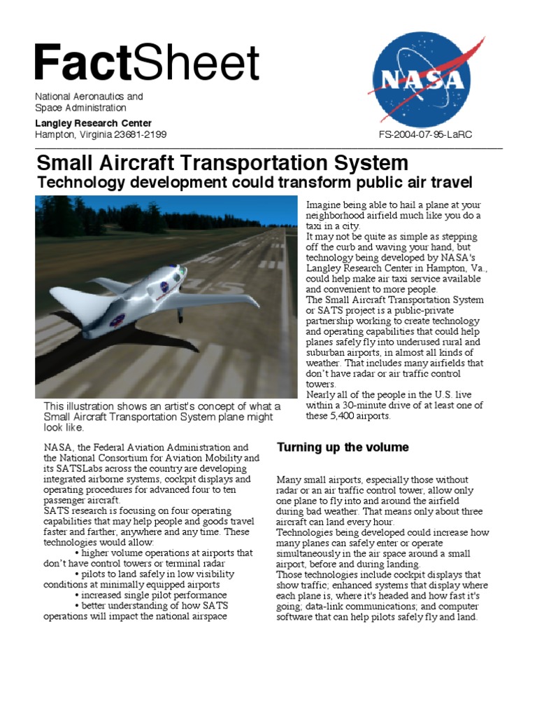 Small Aircraft Transportation System PDF Air Traffic Control Airport