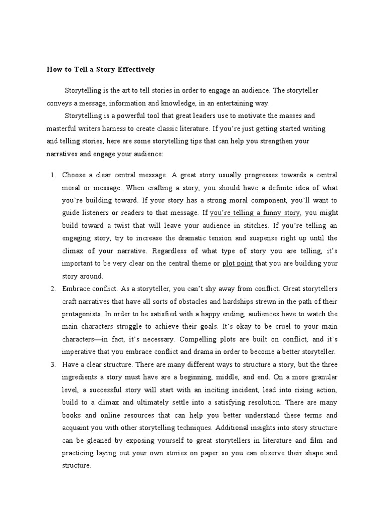 Mastering Effective Storytelling Techniques | PDF | Storytelling ...