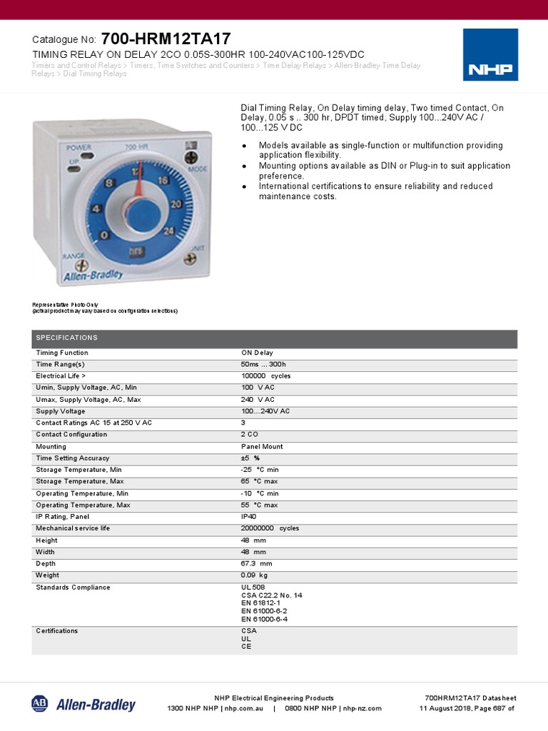 700HRM12TA17 | PDF | Relay | Alternating Current