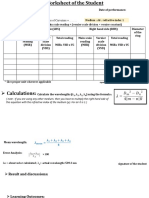 Student Worksheet for Measuring Wavelengths of Light