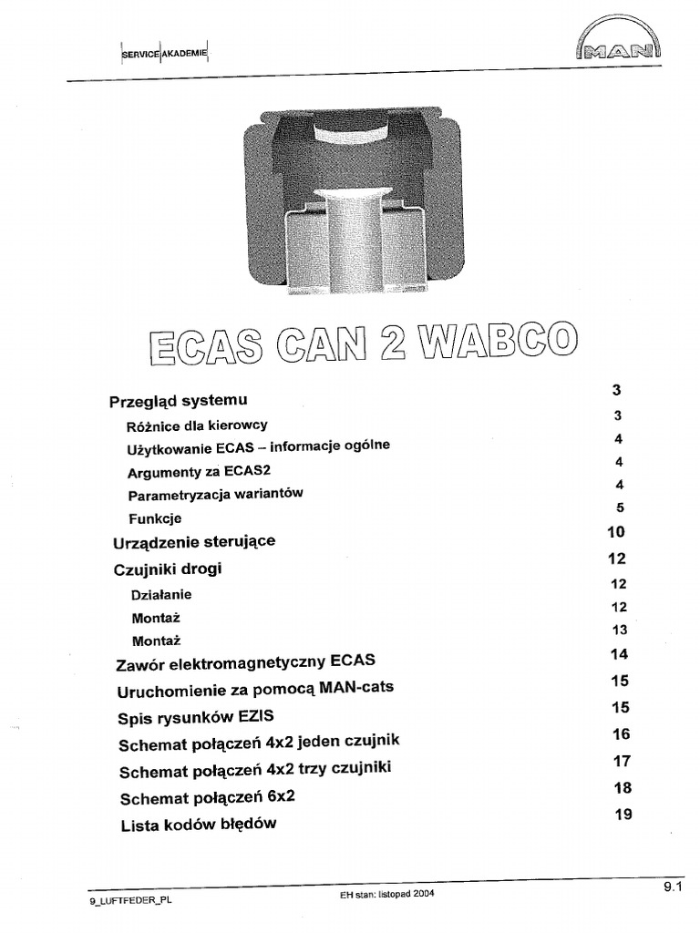 MAN ECAS CAN 2 WABCO Parametry, Schematy, Kody Błędów | PDF
