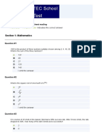 MEDTEC School Admission Test: Section 1: Mathematics
