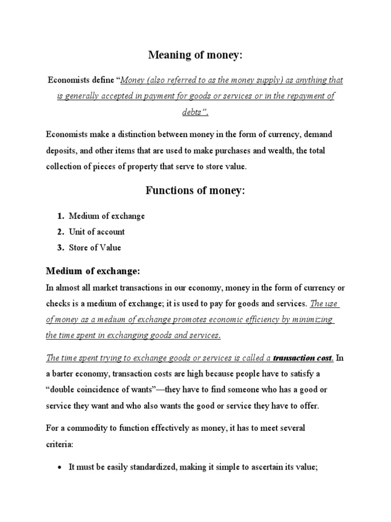 Types of Money (Money and Banking Assignment) PDF Money