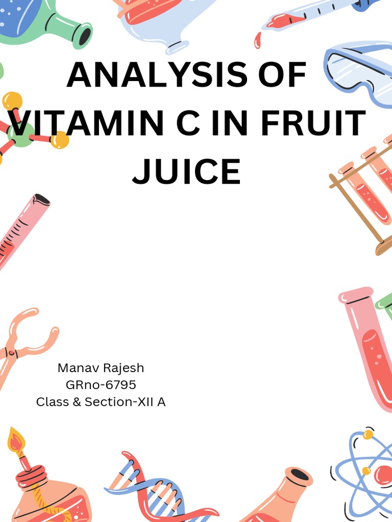 Analysis of Vitamin C in Fruit Juice PDF Titration Chemistry