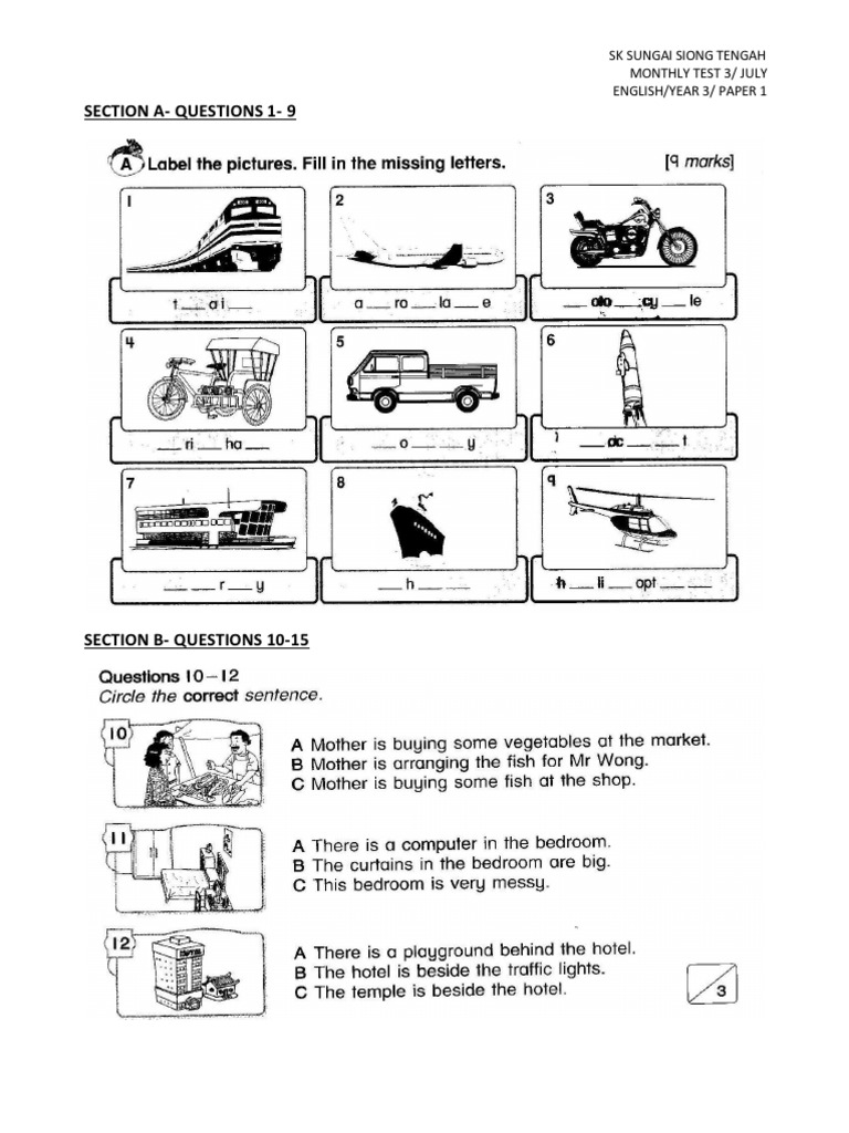 Soalan Exam English Tahun 3 - Recipes Site k