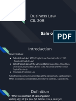 Sale of Goods - Business Law CIL 308 2022