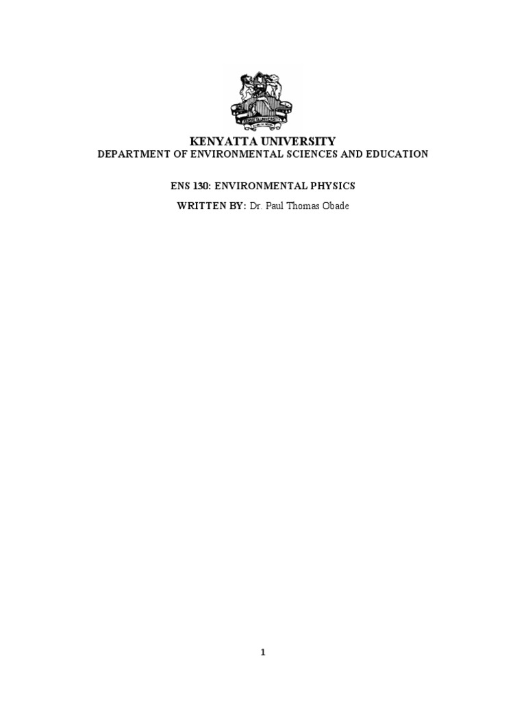 Introduction to Environmental Physics | PDF | Force | Gases