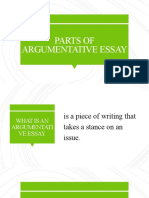 Parts of Argumentative Essay Grade 10