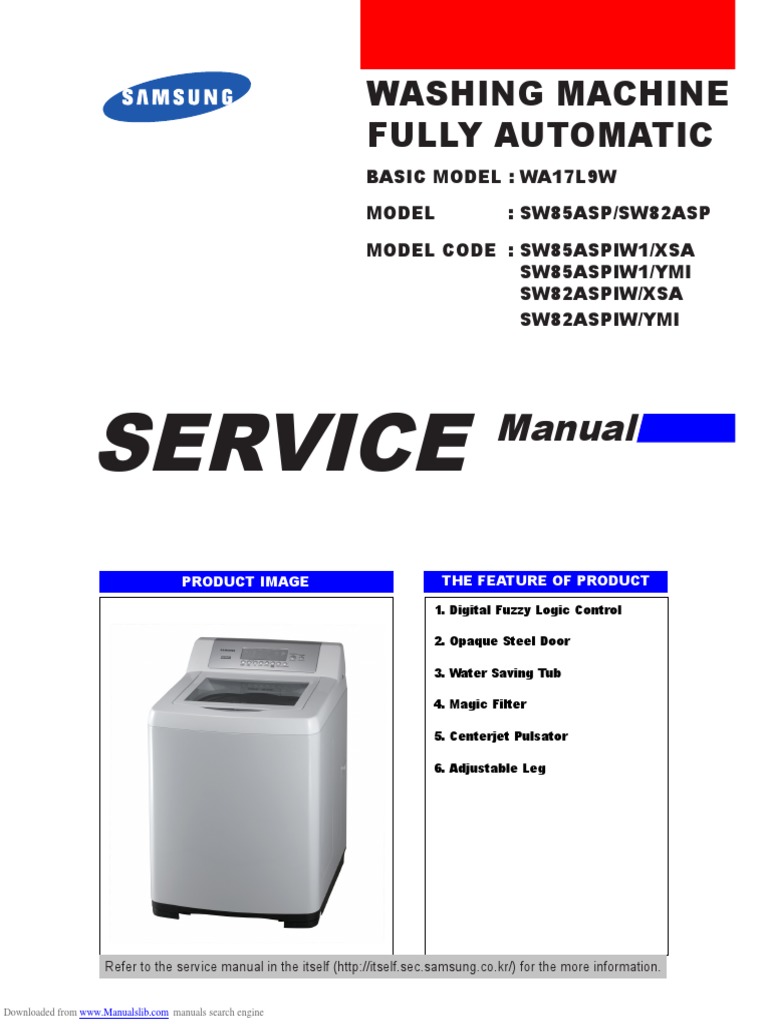 SW 85 Asp | PDF | Washing Machine | Ac Power Plugs And Sockets