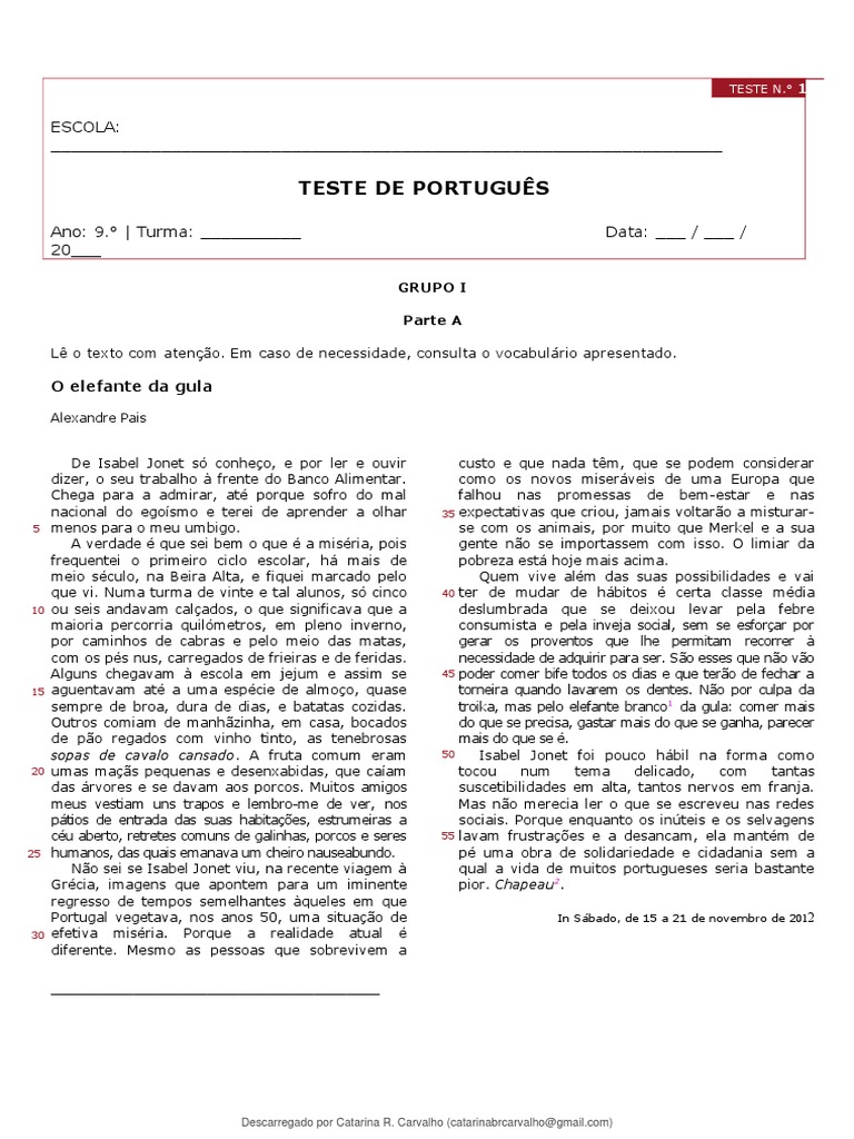 Novas Leituras 9 Fichas de Trabalho Portugues 9o Ano (1) 3 7 | PDF