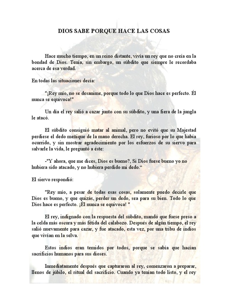 Dios Sabe Por Qué Hace Las Cosas | PDF
