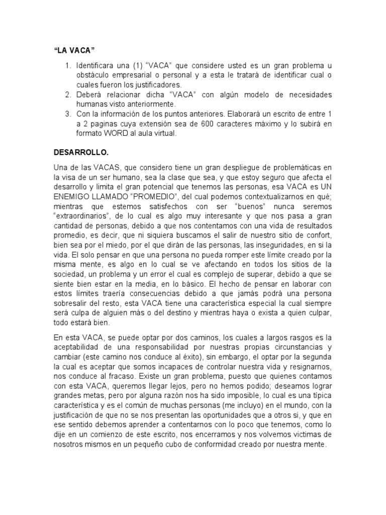 La Vaca | PDF | Mente