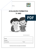 Avaliação formativa 3o ano - Língua Portuguesa, Matemática e tirinhas