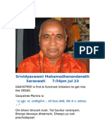 Srividyaswami Mahamedhanandanath Saraswati 7:54pm Jul 23
