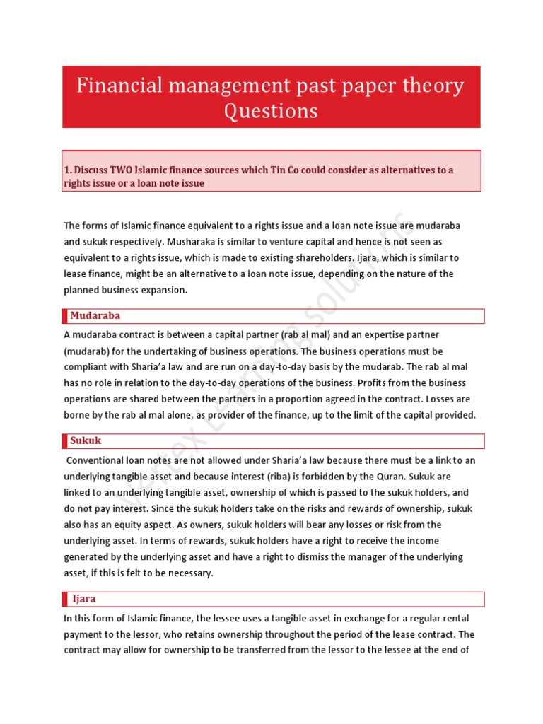 ACCA FM Popular Theory Questions | PDF
