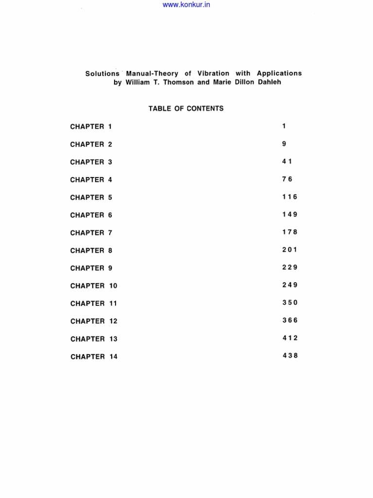 Solutions Theory of Vibration With Applications Thomson 5th Edition | PDF