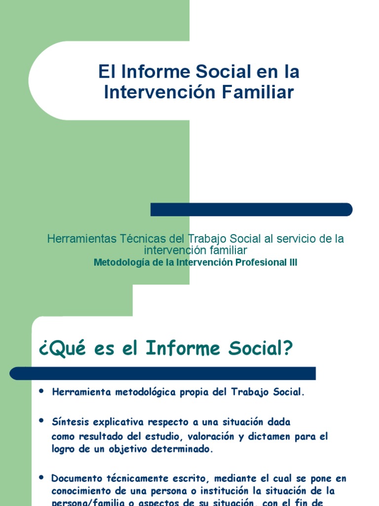 Herramientas técnicas del Trabajo Social: El informe social en la ...