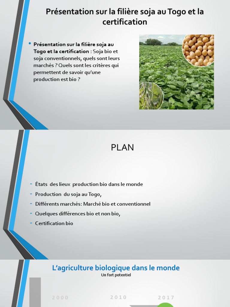 Filière Soja et Certification Bio au Togo | PDF | Agriculture ...