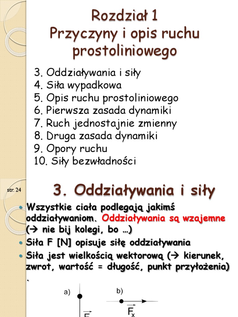 Przyczyny I Opis Ruchu Prostoliniowego Sprawdzian Nowa Era