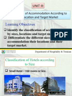 Unit 4 - Classification of Accommodation by Sizes and Location