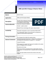 Product Bulletin: 4006 and 4012 Change of Starter Motor