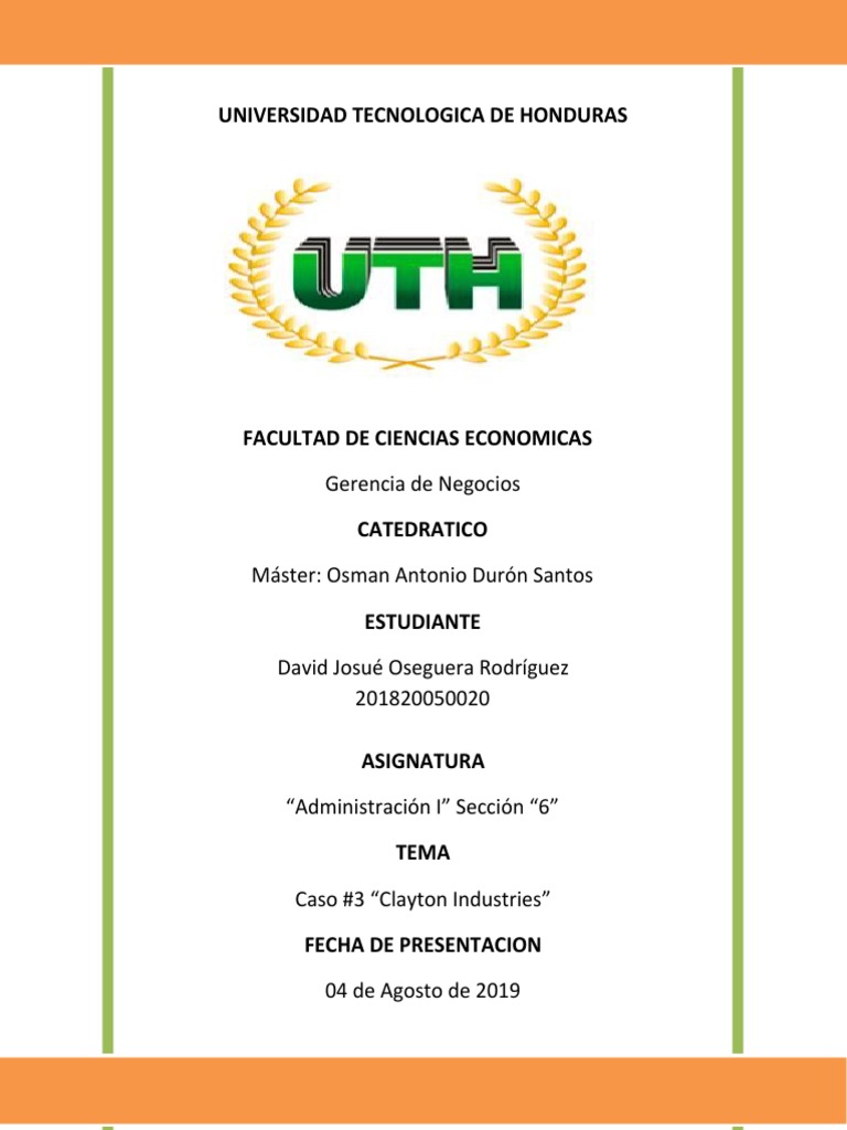 Caso 3 clayton industries pdf