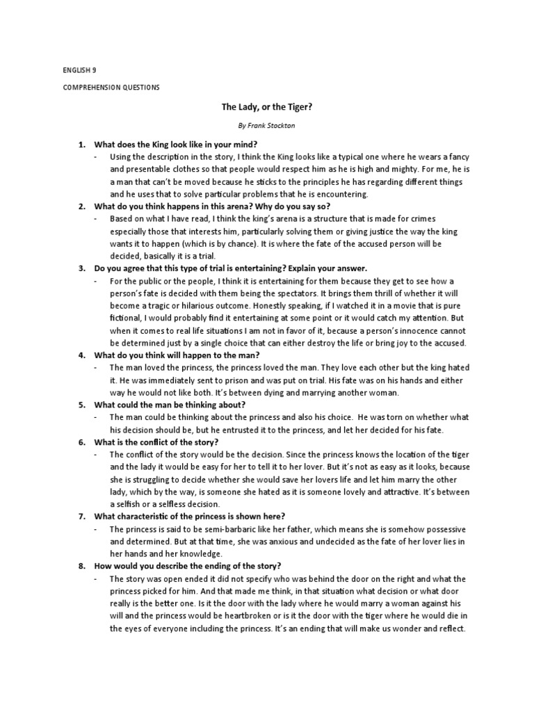The Lady, or The Tiger | PDF