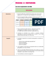 Actividades Del 26 Al 30 de Septiembre 2022