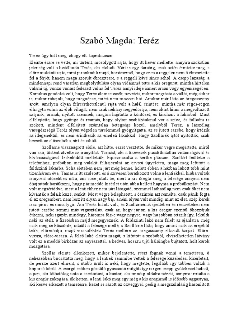 Szabó Magda Teréz | PDF