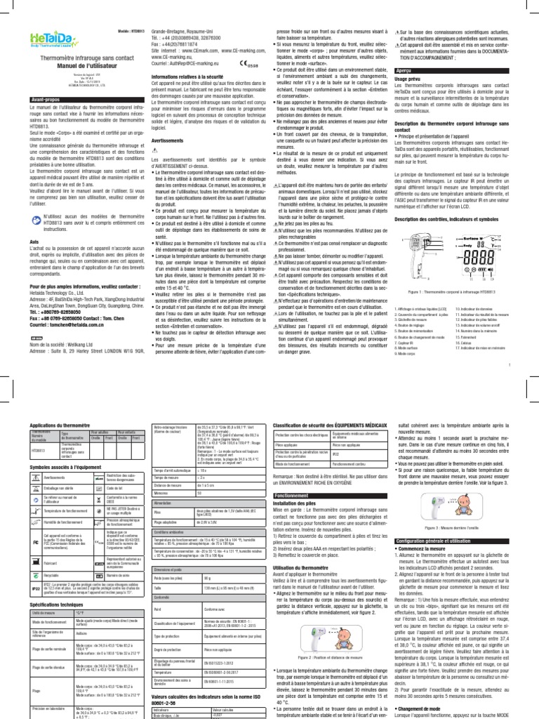Thermomètre Numérique Cuisine Précision Thermomètre Sans Contact Subminimal - Pour Lait, Café, Mousse, Infrarouge, -50°C à 250°C Accessoire Café Précision