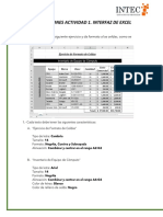 Actividad Interfaz de Excel