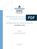 Proyecto de Ley Plan de Pago de Deuda Previsional Estimacion Del Impacto Fiscal Octubre 2022