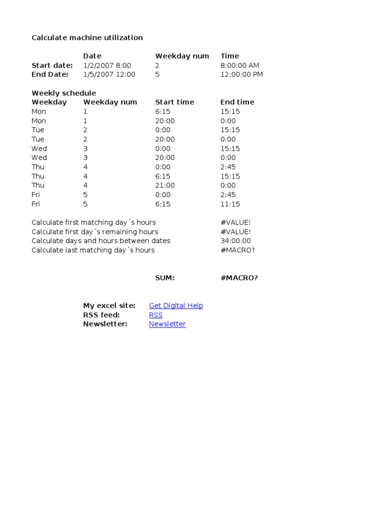 Machine Utilization Calculation Guide | PDF